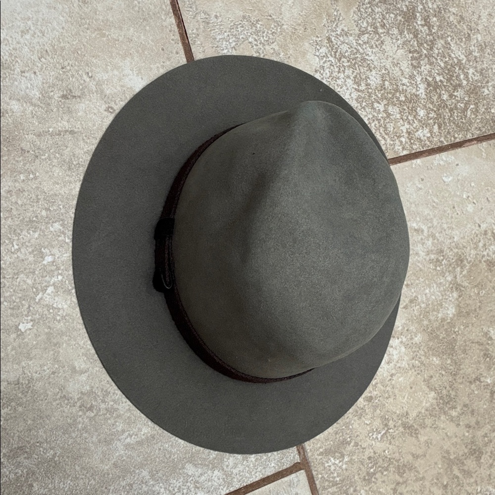Stetson Olive Gray Felt Fedora with Dark Brown Band